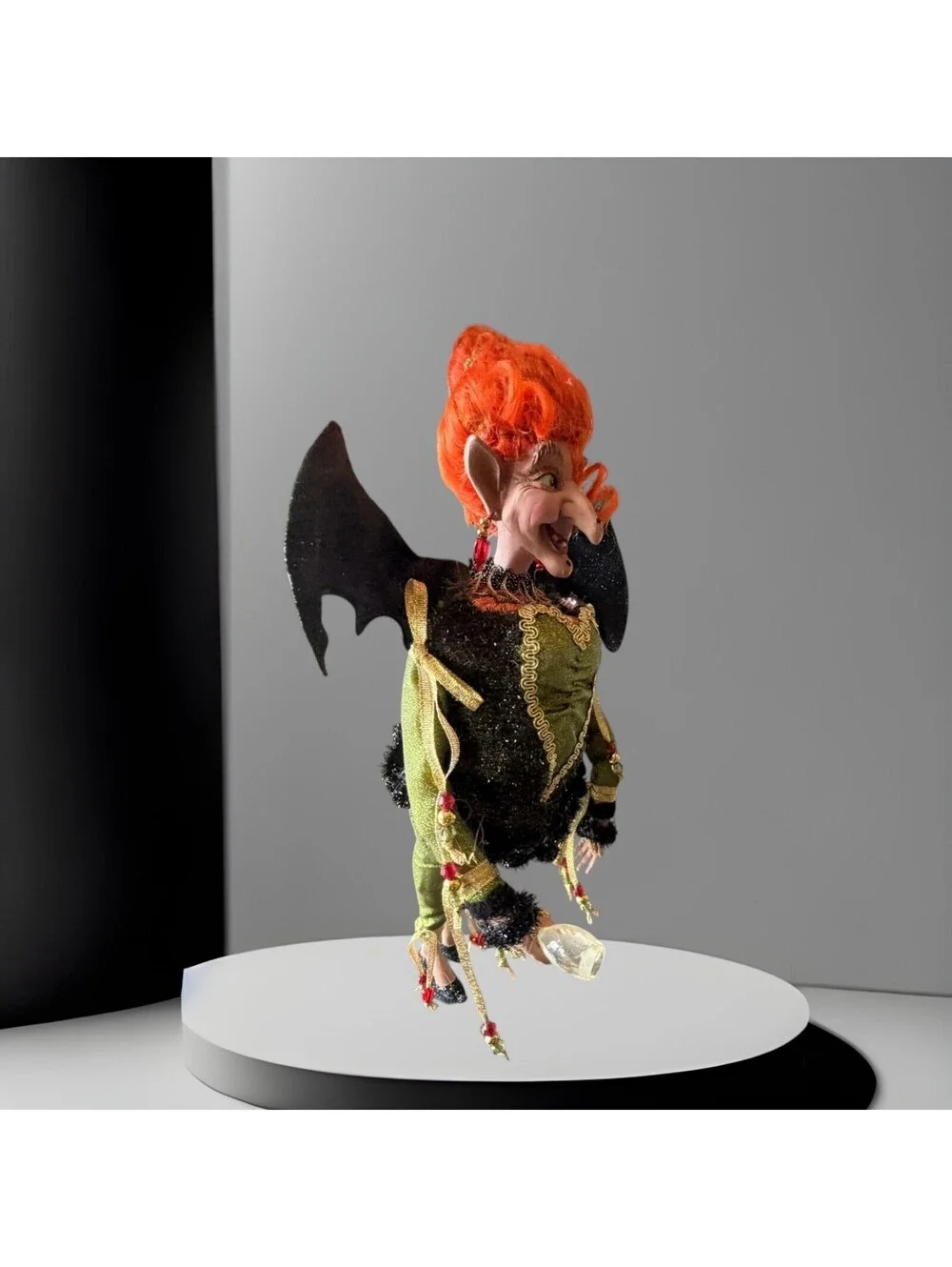 Mark Robrts Halloween Witch with Bat Wings ,Small 51-56034 Grn RARE Collection